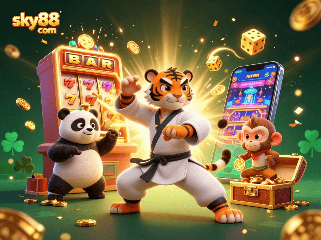 Experience thrilling wins at sky88 com with dynamic gaming elements and cheerful characters in action.