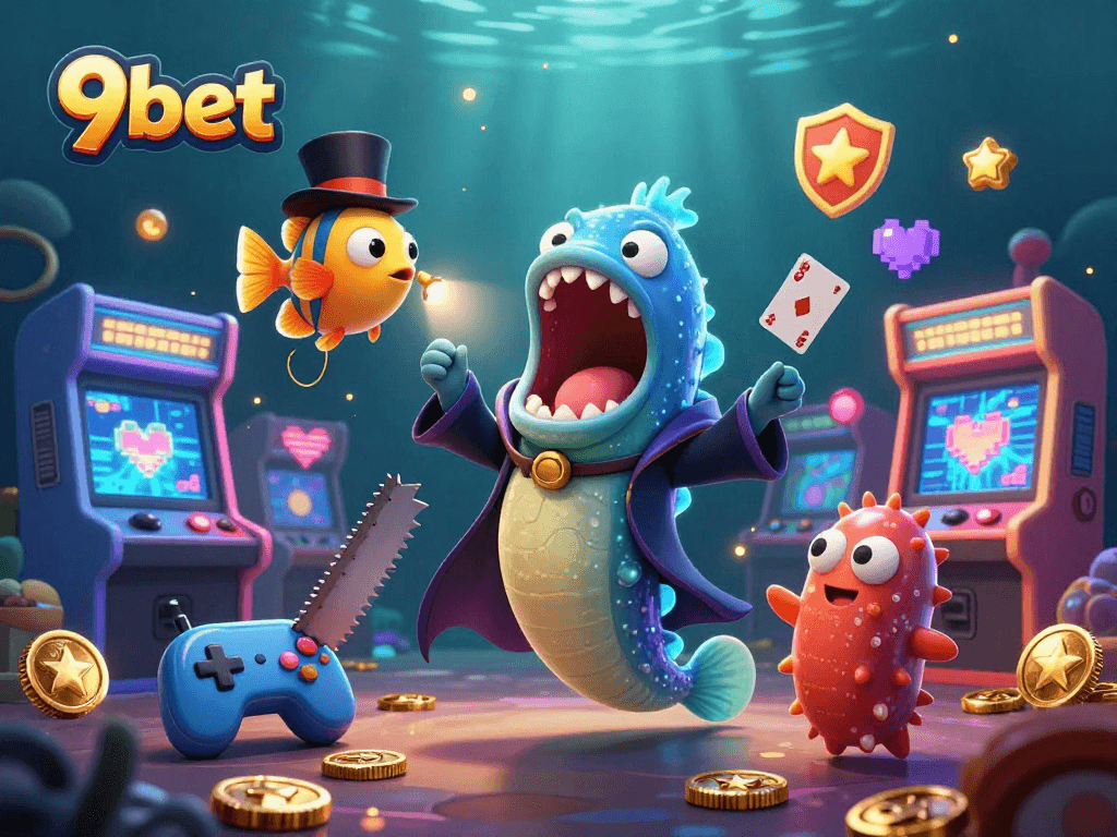 Experience the magic at 9bet with vibrant 3D casino characters performing dazzling tricks.