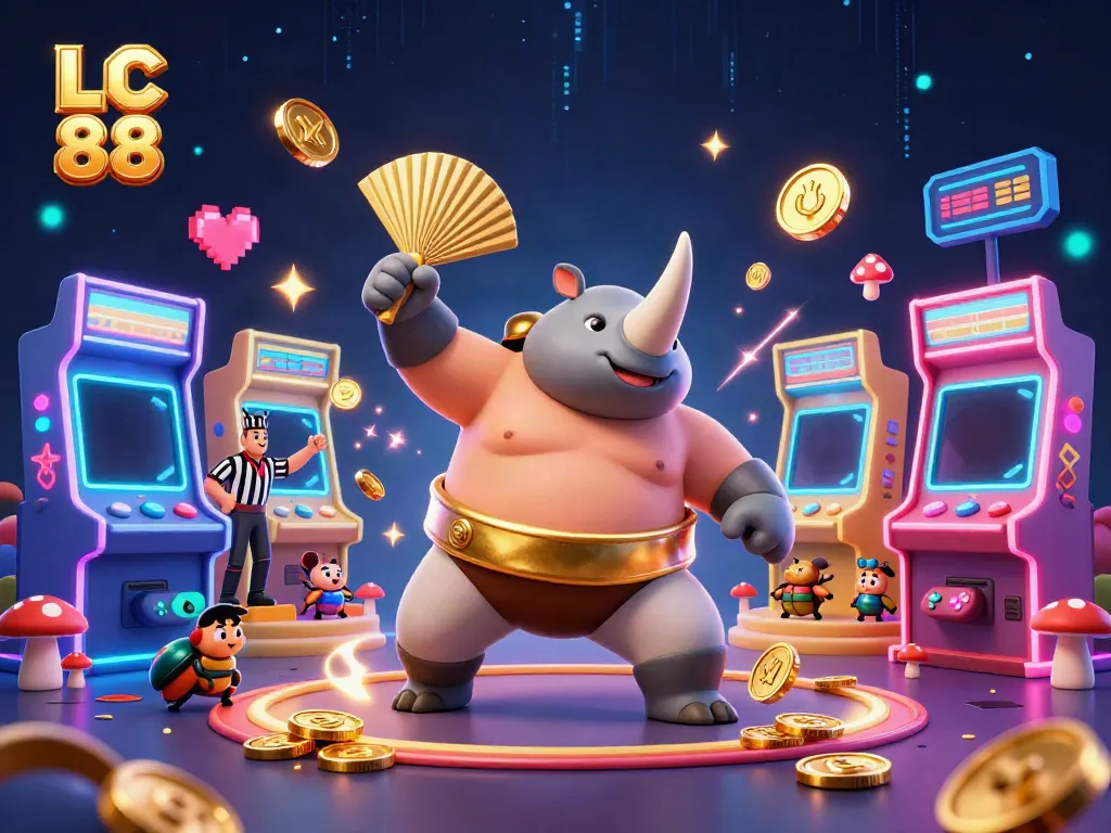 Watch the LC 88 rhinoceros beetle champion send golden coins flying in an exciting casino scene.