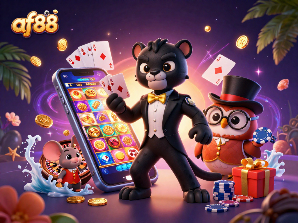 Experience exhilarating gaming at af88 with vibrant characters and thrilling casino elements.