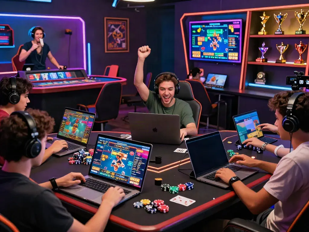 Engaged players enjoying H19.com games in a lively online gaming setup.