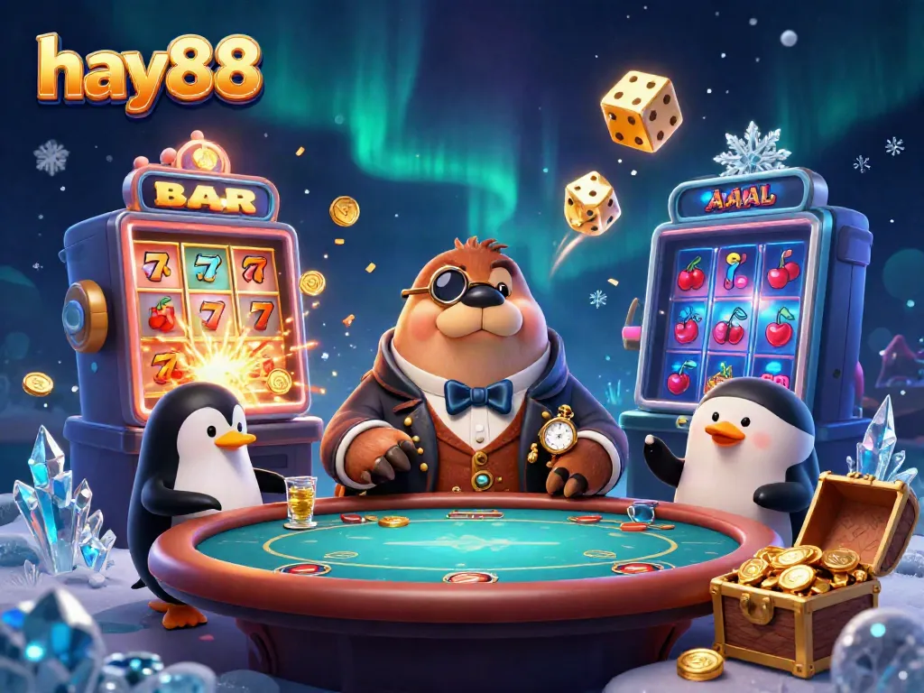 Experience excitement at hay88 with a jolly walrus at an underwater poker game bursting with jackpots.