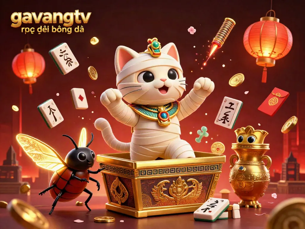Engage with gavangtv trực tiếp bóng đá in a lively Egyptian-themed casino scene filled with vibrant elements.