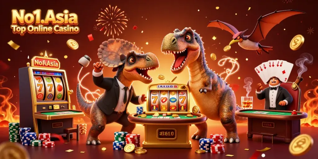 Engage in a thrilling jackpot scene at No1.Asia Top Online Casino with dynamic characters and vibrant action!