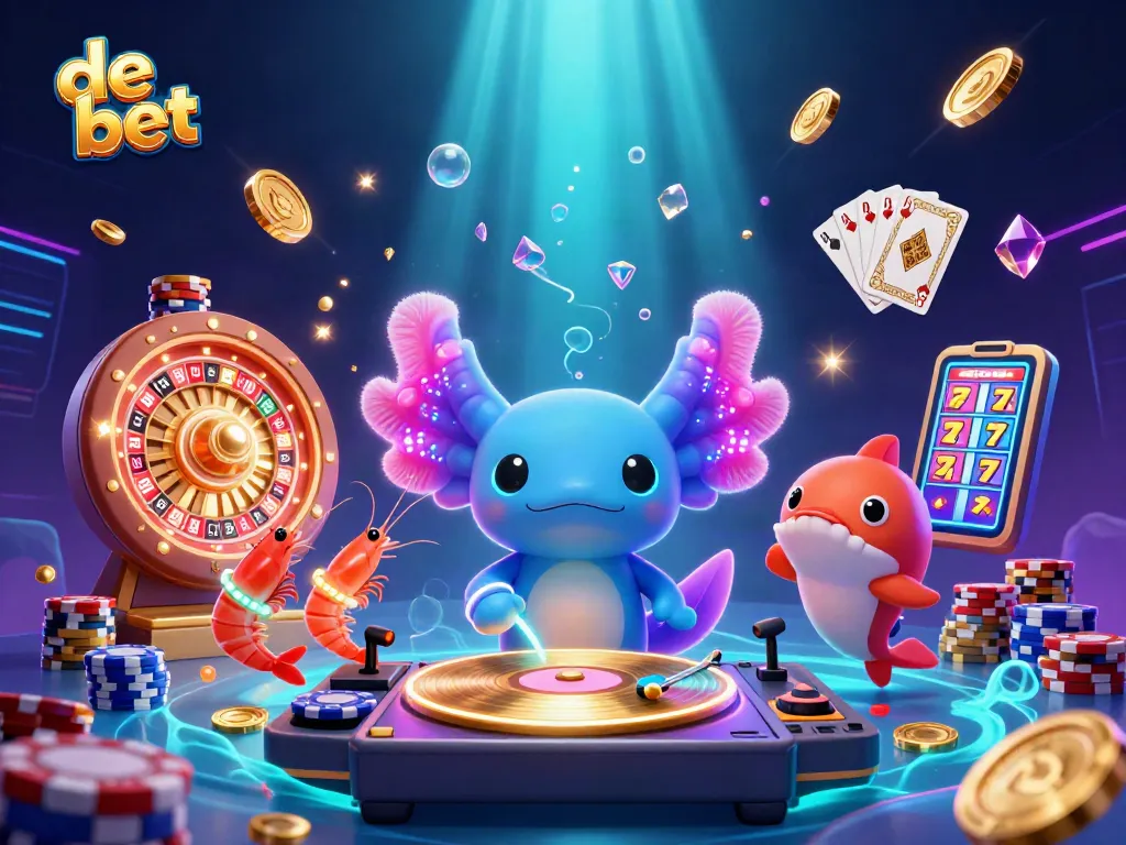 Experience thrilling gaming action at de bet with vibrant characters and casino elements!