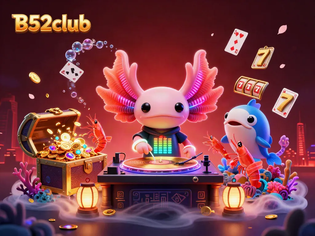 Join the fun at B52club with a vibrant underwater casino scene showcasing exciting gambling elements.