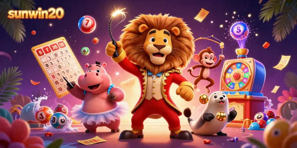 Experience the vibrant action of sunwin20 with colorful gambling elements and lively casino characters.
