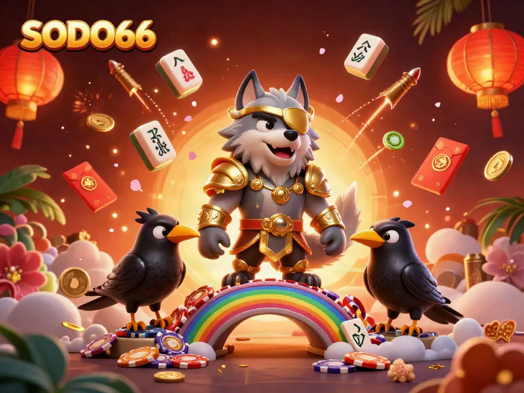 Experience exciting gameplay at SODO66 with vibrant Norse-themed graphics, chips, and festive elements.