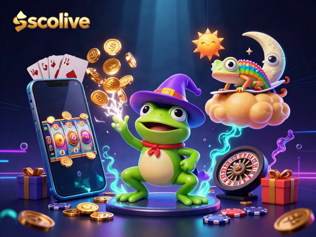 Experience the thrill of socolive with golden coins raining down and dynamic casino elements.