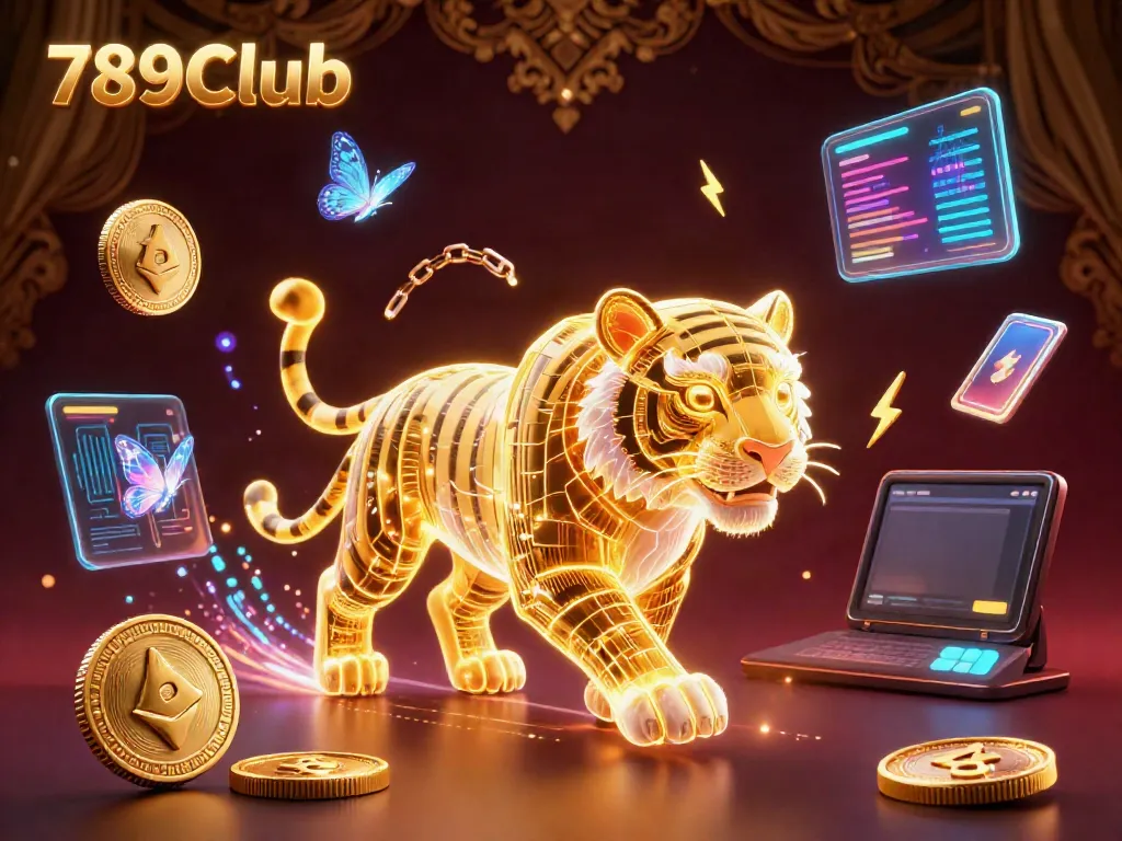 Engage with 789Club's vibrant digital casino world filled with energy and crypto elements.