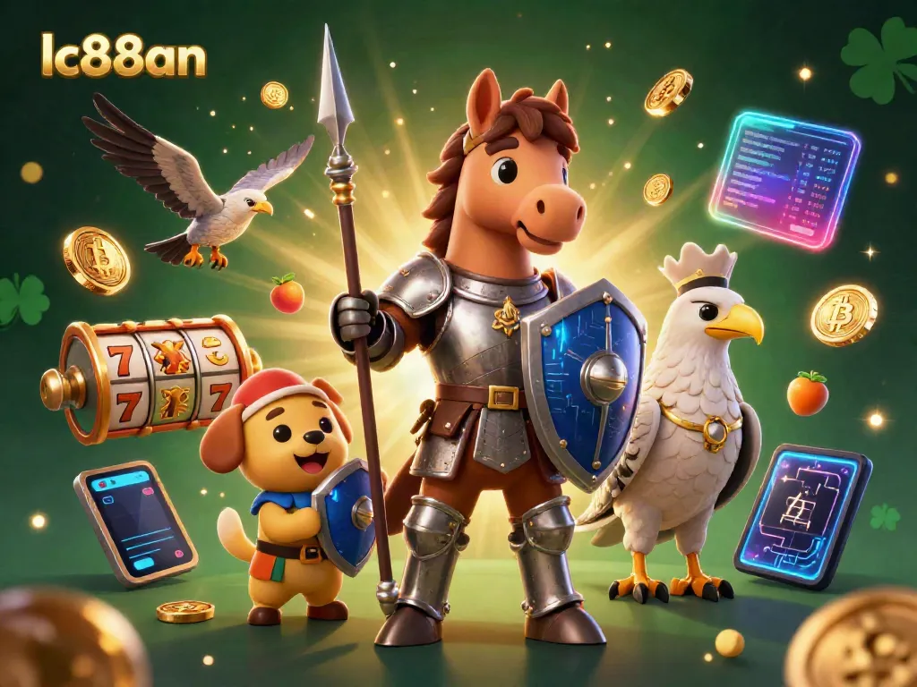 Experience thrilling slots and crypto action with lc88an in a vibrant casino illustration.