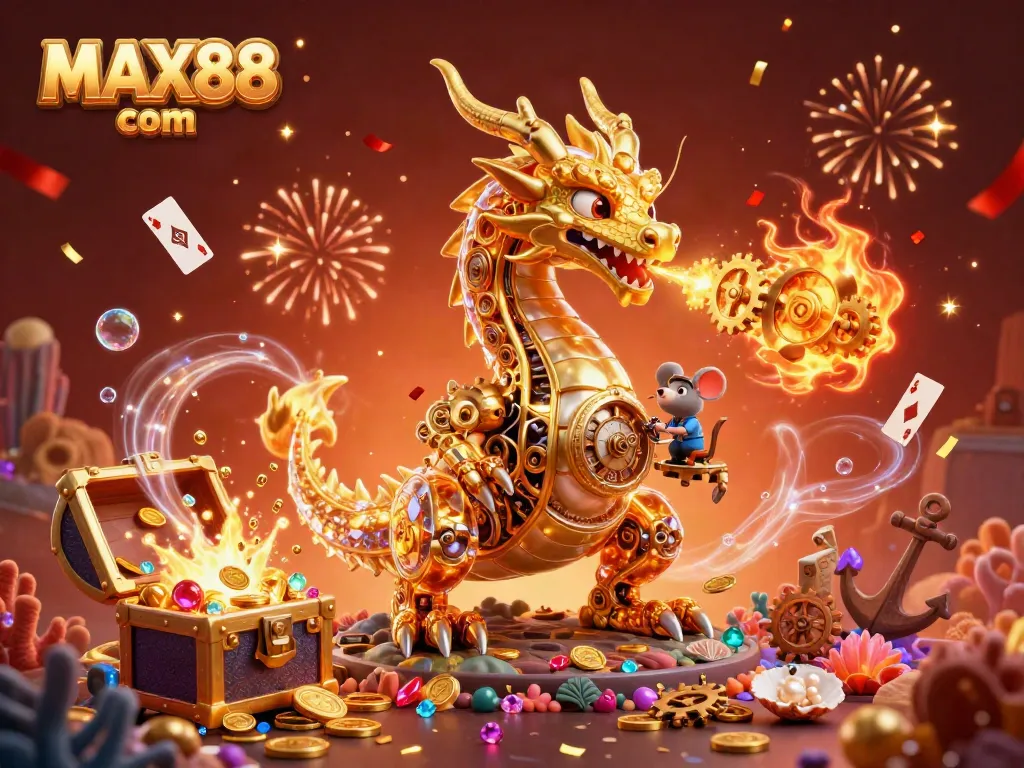 Experience thrilling gameplay with MAX88 com's vibrant online casino scene filled with enchanting characters and treasures.