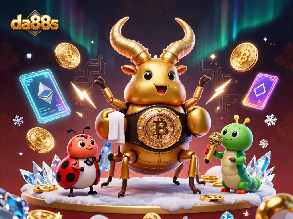 Engage in thrilling gameplay at da88s with a vibrant 3D illustration showcasing fun characters and digital currency elements.