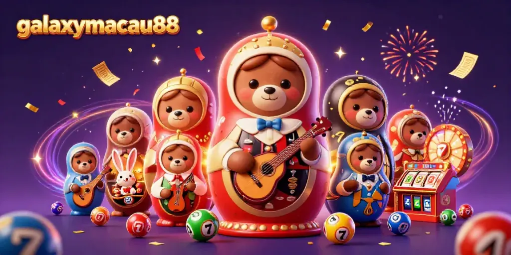 Engage in dynamic games at galaxymacau88 with vibrant casino-themed elements and characters.