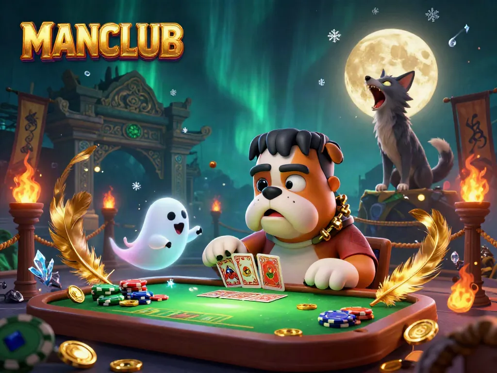 Experience thrilling gameplay with MANCLUB in this vibrant, action-packed casino scene.