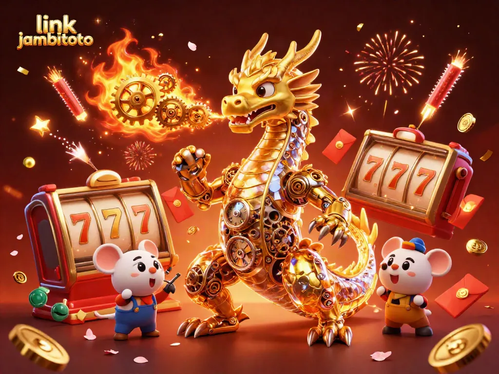 Engage with the exhilarating world of link jambitoto, featuring a golden dragon and dynamic slot reels.