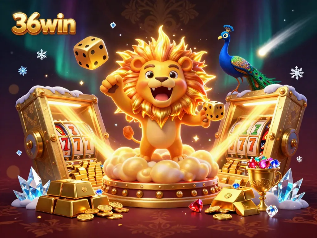 Experience gaming excitement with 36win, a vibrant 3D casino world full of gold treasures and slot reels.