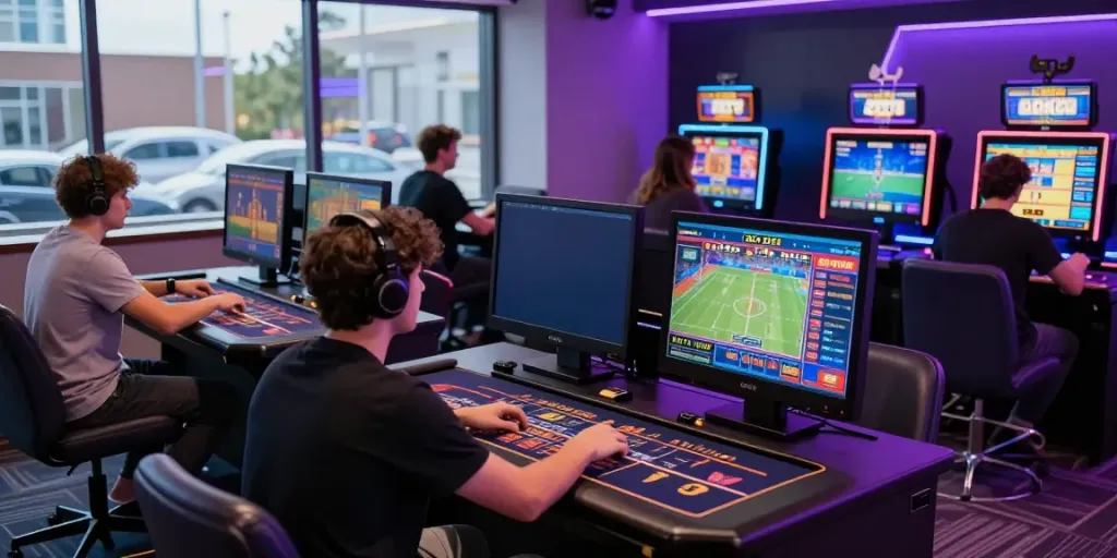 Engaged players enjoying online betting at ZBET, showcasing sports and casino games.