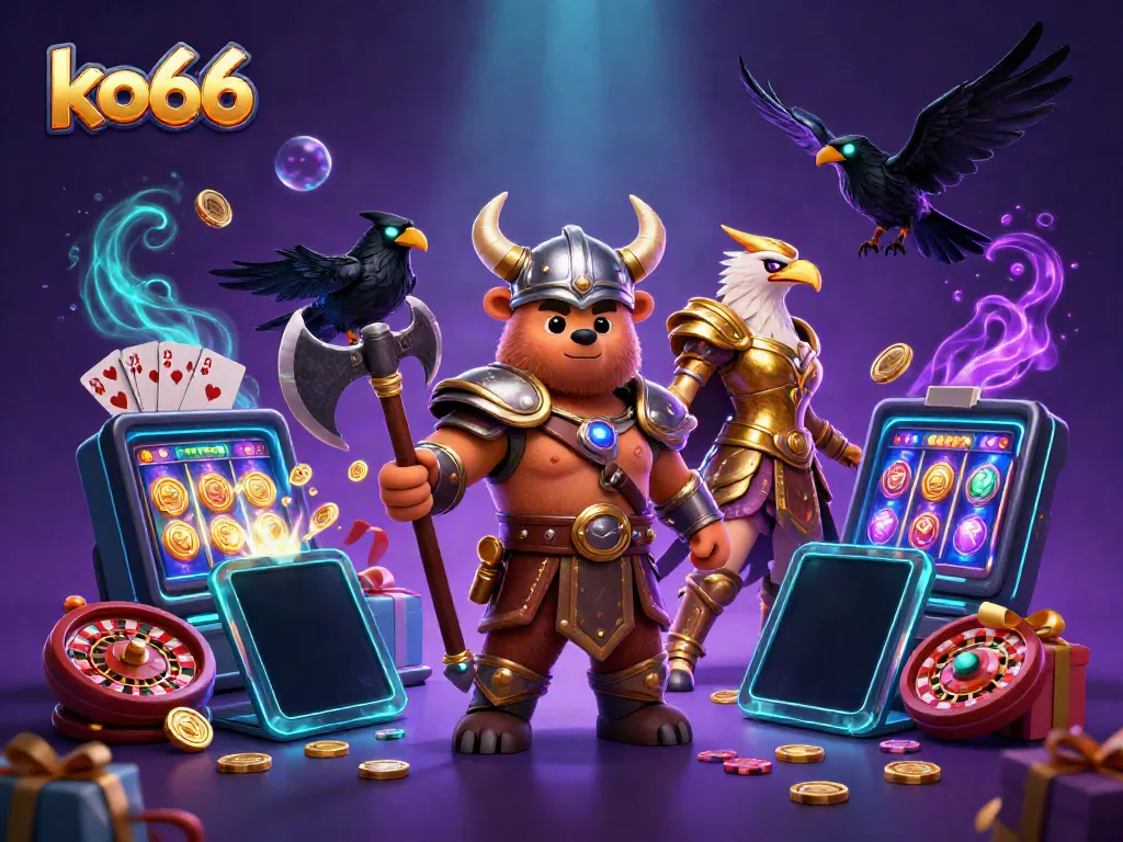 Engage with exciting games at ko66, featuring vibrant characters and dynamic casino elements.